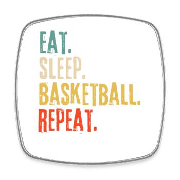 Manger Dormir Basketball Répéter Rétro Vintage - Magnet carré - blanc - Devant