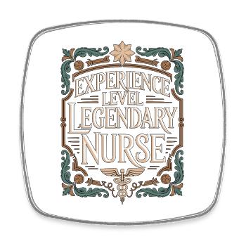 Veteran Nurse Experience Level Legendary Nursing - Viereckiger Kühlschrankmagnet - Weiß - Vorne