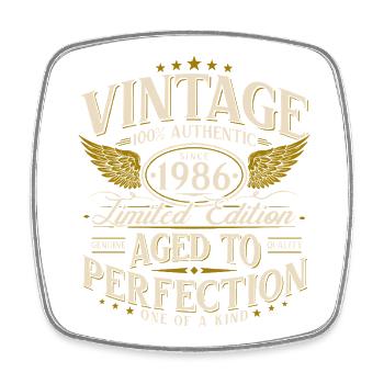 Vintage 1986 Jahrgang 40. Geburtstag Geschenk - Viereckiger Kühlschrankmagnet - Weiß - Vorne