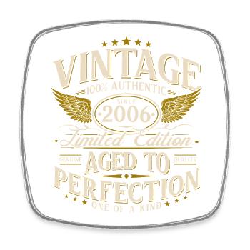 Cadeau d’anniversaire Vintage 2006 Vintage 2006 - Magnet carré - blanc - Devant
