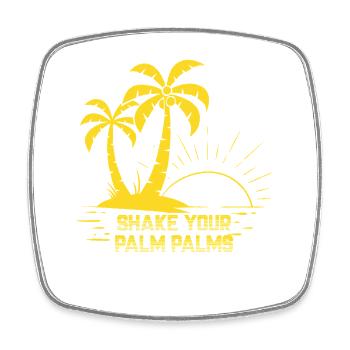 Shake Your Palm Palms Palmen Sonnenuntergang - Viereckiger Kühlschrankmagnet - Weiß - Vorne