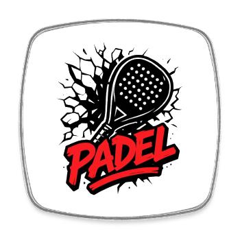 Padel - Racket Sport - Square fridge magnet - white - Front