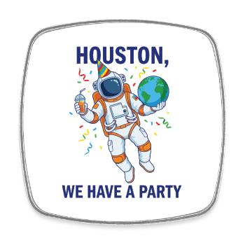 Houston We Have A Party – Astronaut Space - Magnet carré - blanc - Devant