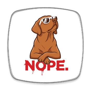 Nope. – Cooler Foxred Labbi mit Sonnenbrille - Viereckiger Kühlschrankmagnet - Weiß - Vorne