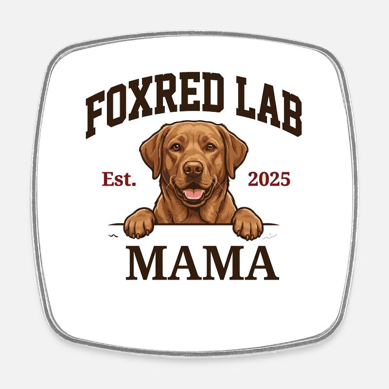 Foxred Lab Mama Est. 2025 – Hunde Mama Design - Viereckiger Kühlschrankmagnet - Weiß