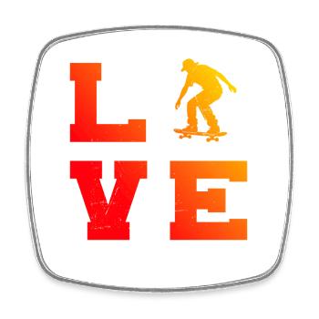Un motif réservé aux skateurs - Magnet carré - blanc - Devant
