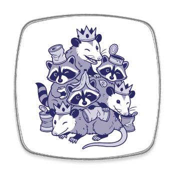 Royal garbage heap - Square fridge magnet - white - Front