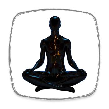 Conception de méditation - Magnet carré - blanc - Devant