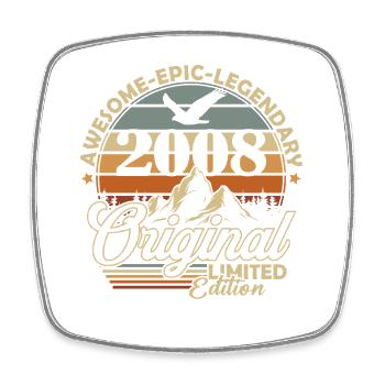 Original 2008 Vintage Vintage Birthday Retro - Square fridge magnet - white - Front