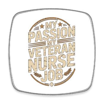 Infirmière vétérane Ma passion Ma santé de vétéran - Magnet carré - blanc - Devant