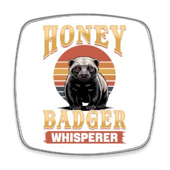Funny Honey Badger - Viereckiger Kühlschrankmagnet - Weiß - Vorne