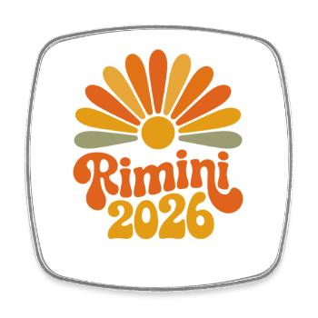 Rimini 2026 Sunburst - Square fridge magnet - white - Front