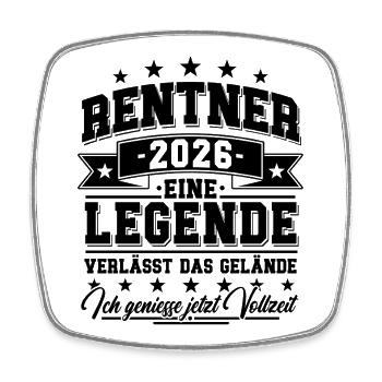 Retraite 2026 - Une légende quitte le site - Magnet carré - blanc - Devant