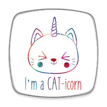 Je suis un amoureux des chats caticornes, des licornes, des chats - Magnet carré - blanc - Devant