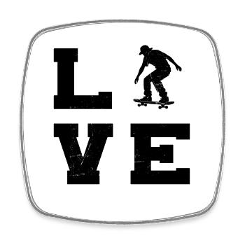 Skateboarding : Aime un look propre pour les skateurs - Magnet carré - blanc - Devant