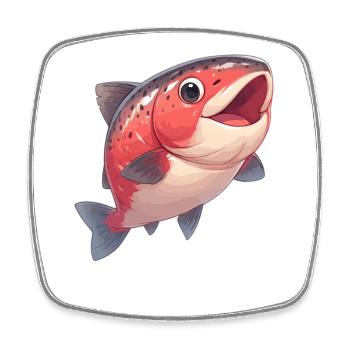 Lachse Lachs - Viereckiger Kühlschrankmagnet - Weiß - Vorne