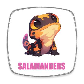 Feuersalamander Salamander - Viereckiger Kühlschrankmagnet - Weiß - Vorne