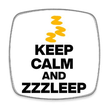 KEEP CALM AND ZZZLEEP, SCHLAFEN GESUND 1aZzzleep - Viereckiger Kühlschrankmagnet - Weiß - Vorne