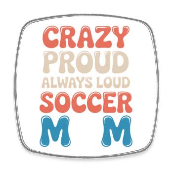 Fußball Sprüche Mama Lustiges Fußball Geschenk - Viereckiger Kühlschrankmagnet - Weiß - Vorne