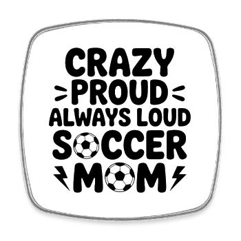 Fußball Sprüche Mama Lustiges Fußball Geschenk - Viereckiger Kühlschrankmagnet - Weiß - Vorne