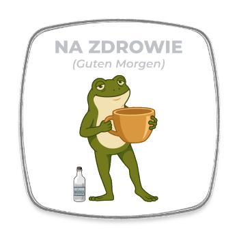 Frog Na zdrowie Coffee & Vodka Humor - Square fridge magnet - white - Front