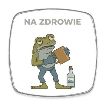 Frog Na zdrowie Coffee & Vodka Humor - Square fridge magnet - white - Front