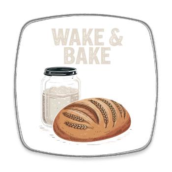 Sauerteig-Aufwachen und Backen - Viereckiger Kühlschrankmagnet - Weiß - Vorne
