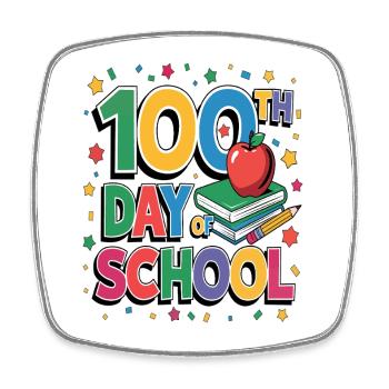 Célébration du 100e jour d’école - Magnet carré - blanc - Devant