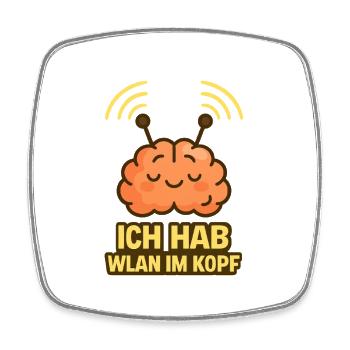 Free Wifi - Freies WLAN - Viereckiger Kühlschrankmagnet - Weiß - Vorne