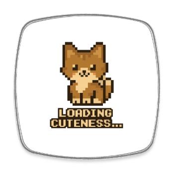Pixelhündchen Lade Cuteness - Viereckiger Kühlschrankmagnet - Weiß - Vorne