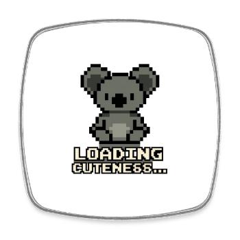 Pixelkoala Loading Cuteness - Viereckiger Kühlschrankmagnet - Weiß - Vorne