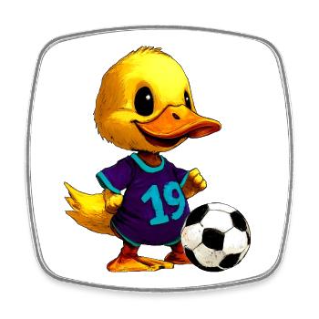 Duckling Football - Square fridge magnet - white - Front
