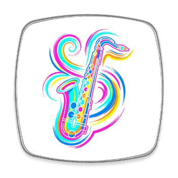 Saxophone - Square fridge magnet - white - Front