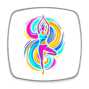 Yoga Pose - Square fridge magnet - white - Front