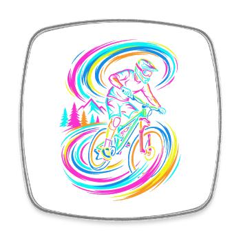 Mountain Biker - Square fridge magnet - white - Front
