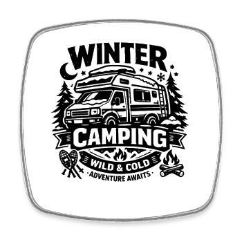 Winter Camping | wild & cold | Adventure - Viereckiger Kühlschrankmagnet - Weiß - Vorne