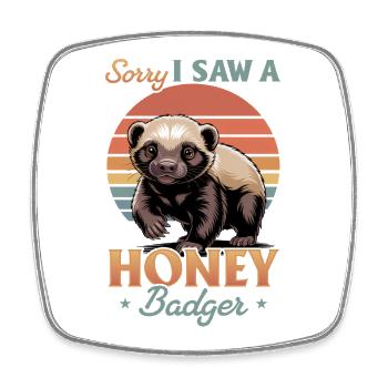 Funny Honey Badger - Viereckiger Kühlschrankmagnet - Weiß - Vorne