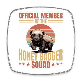 Funny Honey Badger - Viereckiger Kühlschrankmagnet - Weiß - Vorne
