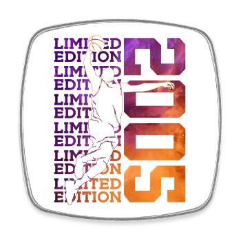 LIMITED EDITION 2005 BASKETBALL 21. GEBURTSTAG - Viereckiger Kühlschrankmagnet - Weiß - Vorne