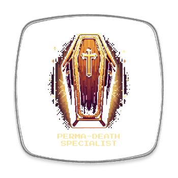 Perma-Death Pro | Sarcasme du croque-mort - Magnet carré - blanc - Devant