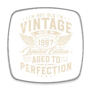 Vintage, 1987, Vintage, Cadeau d’anniversaire - Magnet carré - blanc - Devant