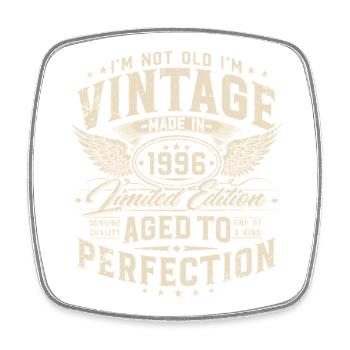Vintage 1996 Jahrgang Geburtstag Geschenk - Viereckiger Kühlschrankmagnet - Weiß - Vorne