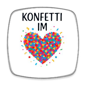 Carnival confetti in the heart of Shrovetide Carnival - Square fridge magnet - white - Front