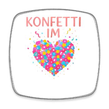 Carnival confetti in the heart of Shrovetide Carnival - Square fridge magnet - white - Front