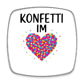 Carnival confetti in the heart of Shrovetide Carnival - Square fridge magnet - white - Front