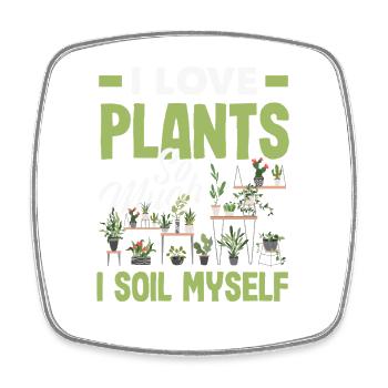 I Love Plant Lover Plants Succulent Garden - Square fridge magnet - white - Front