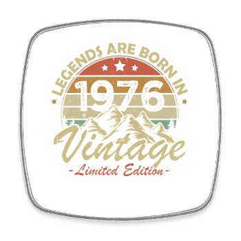 Vintage 1976 Jahrgang Retro Geburtstagsgeschenk - Viereckiger Kühlschrankmagnet - Weiß - Vorne