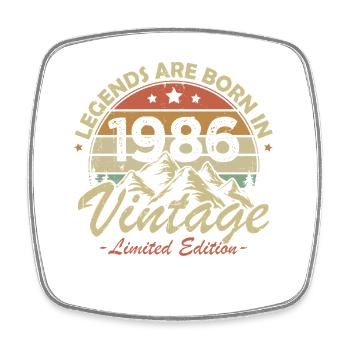 Vintage 1986 Jahrgang Retro Geburtstagsgeschenk - Viereckiger Kühlschrankmagnet - Weiß - Vorne