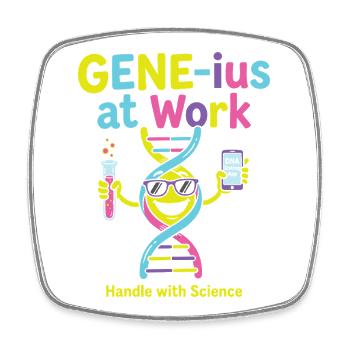GENE ius au travail Science Humour - Magnet carré - blanc - Devant