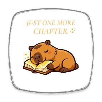 Just One More Chapter Capybara Read - Square fridge magnet - white - Front